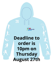 Load image into Gallery viewer, EXTRA ORDER Cairn Community Games 2026 Track &amp; Field National Finals Hoodie - (August 22nd &amp; 23rd Names)