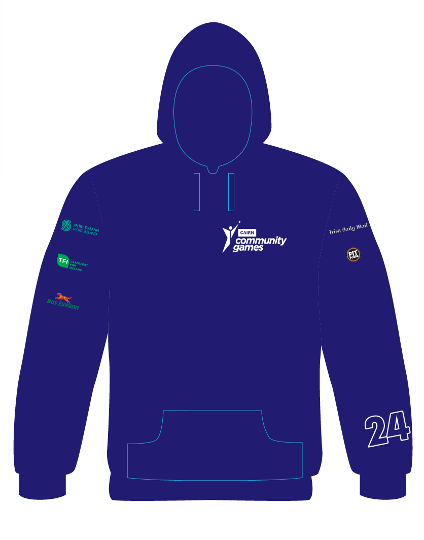 PRE-ORDER Cairn Community Games 2024 Swimming/Quiz/Gymnastics National Finals Hoodie - (June 8th & 9th Names)