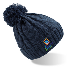 Load image into Gallery viewer, Aldi Community Games Cable Knit Pom Pom Hat